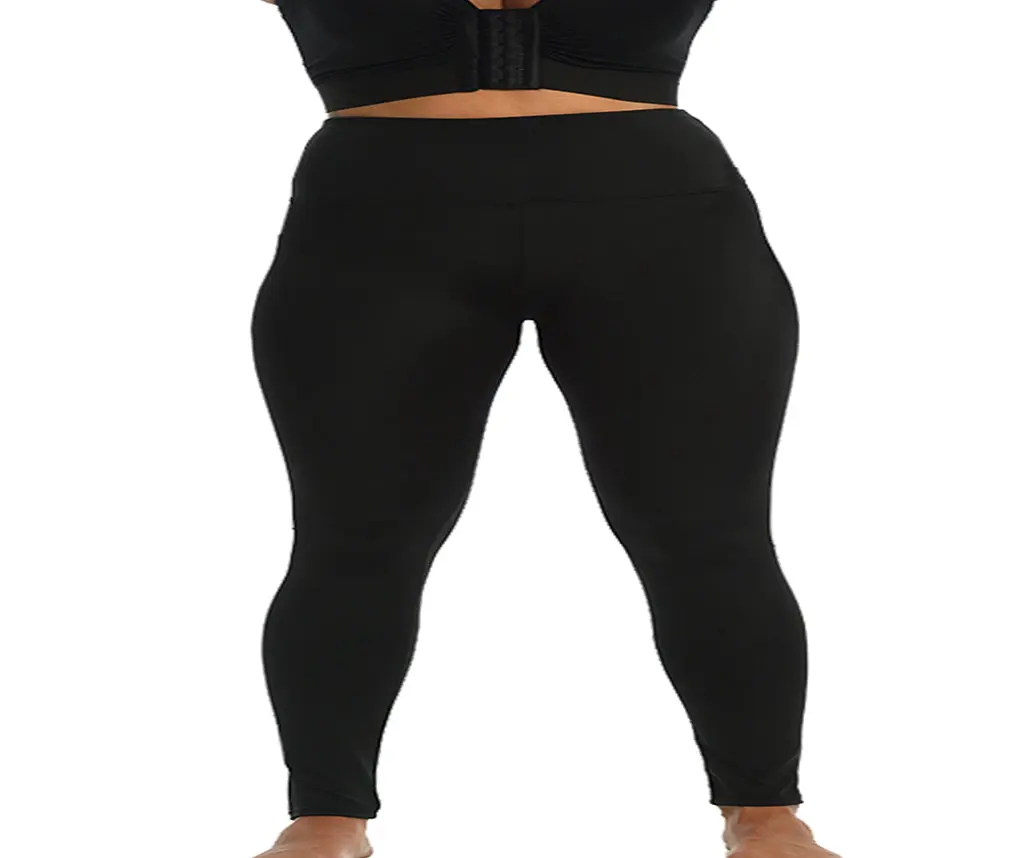 INSTANT FIGURE Plus Size Hi-Waist Compression Leggings 1WPL028C – Seamless Pull-On Leggings with 4-Way Stretch, Full Coverage Fit, Versatile Everyday Wear, Made in USA