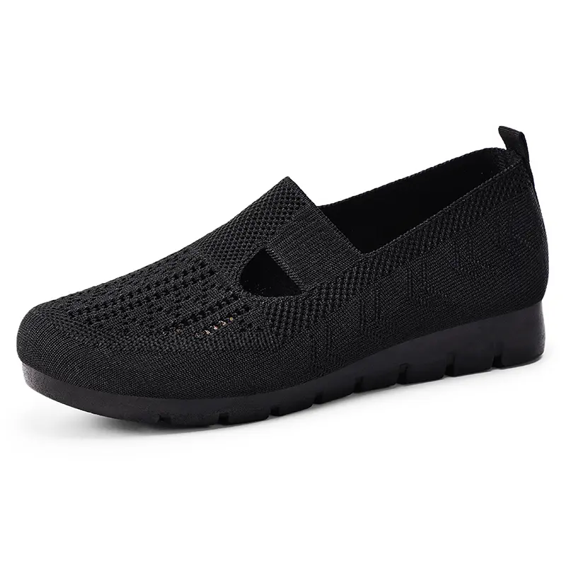 Women's All-Day Comfort Nurse Shoes – Knit Mesh Mary Jane, Soft Sole Slip-Ons, Non-Slip Casual Shoes for Work & Commute