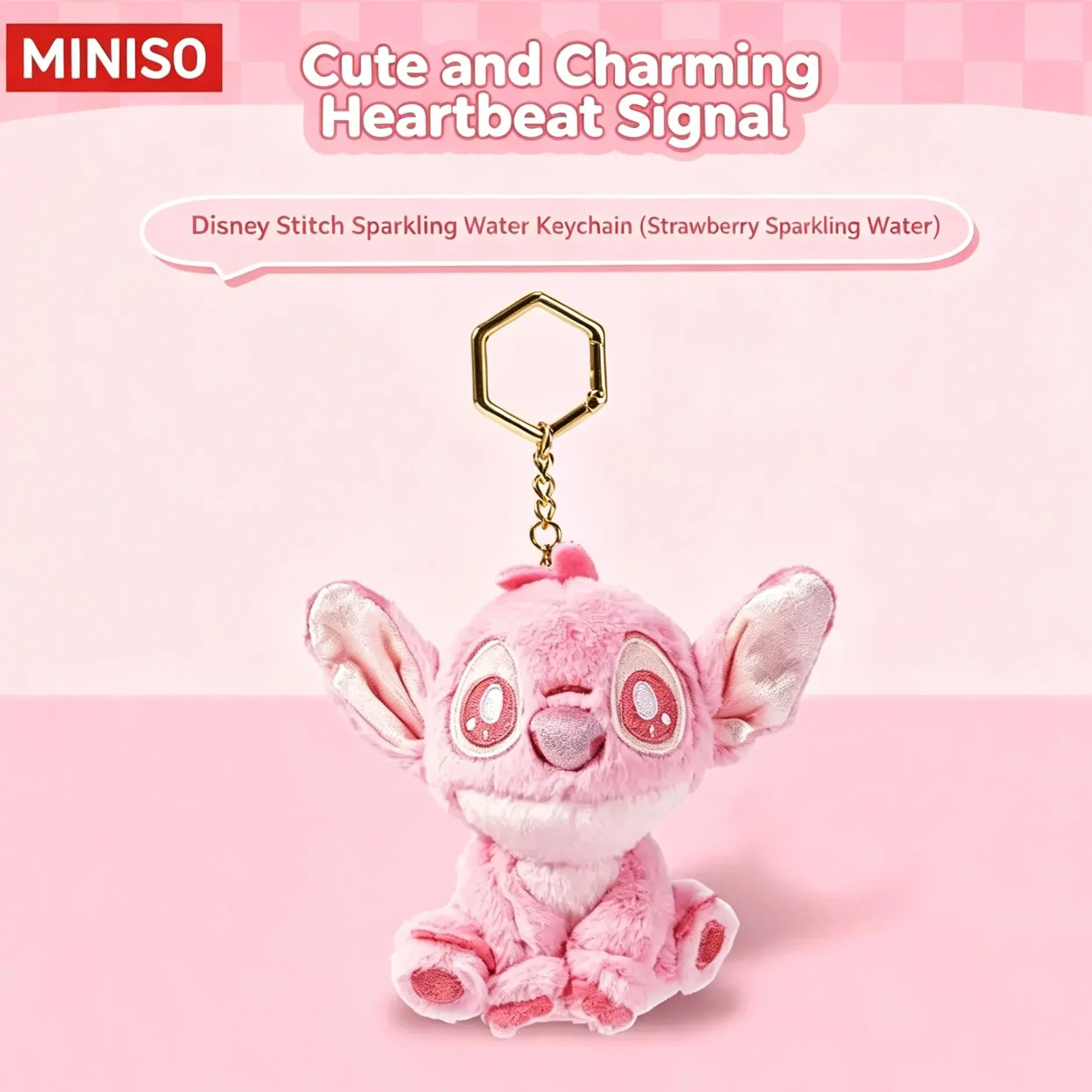 Disney Stitch Soda Pop Series Animal Plush Keychain - Flavor-Themed Sparkling Pendant (Cheese, Strawberry, Orange), Cute Plush Charm for Kids, Bag Charm Styling Character Keychain