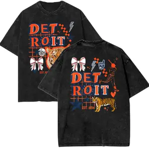 Vintage Washed T-shirt ESTD 1894 Baseball tT-Shirt, Retro Tiger Mascot Graphic Tee, Baseball Bow T-Shirt, Tigers Fan Apparel, Gift for Baseball Lovers