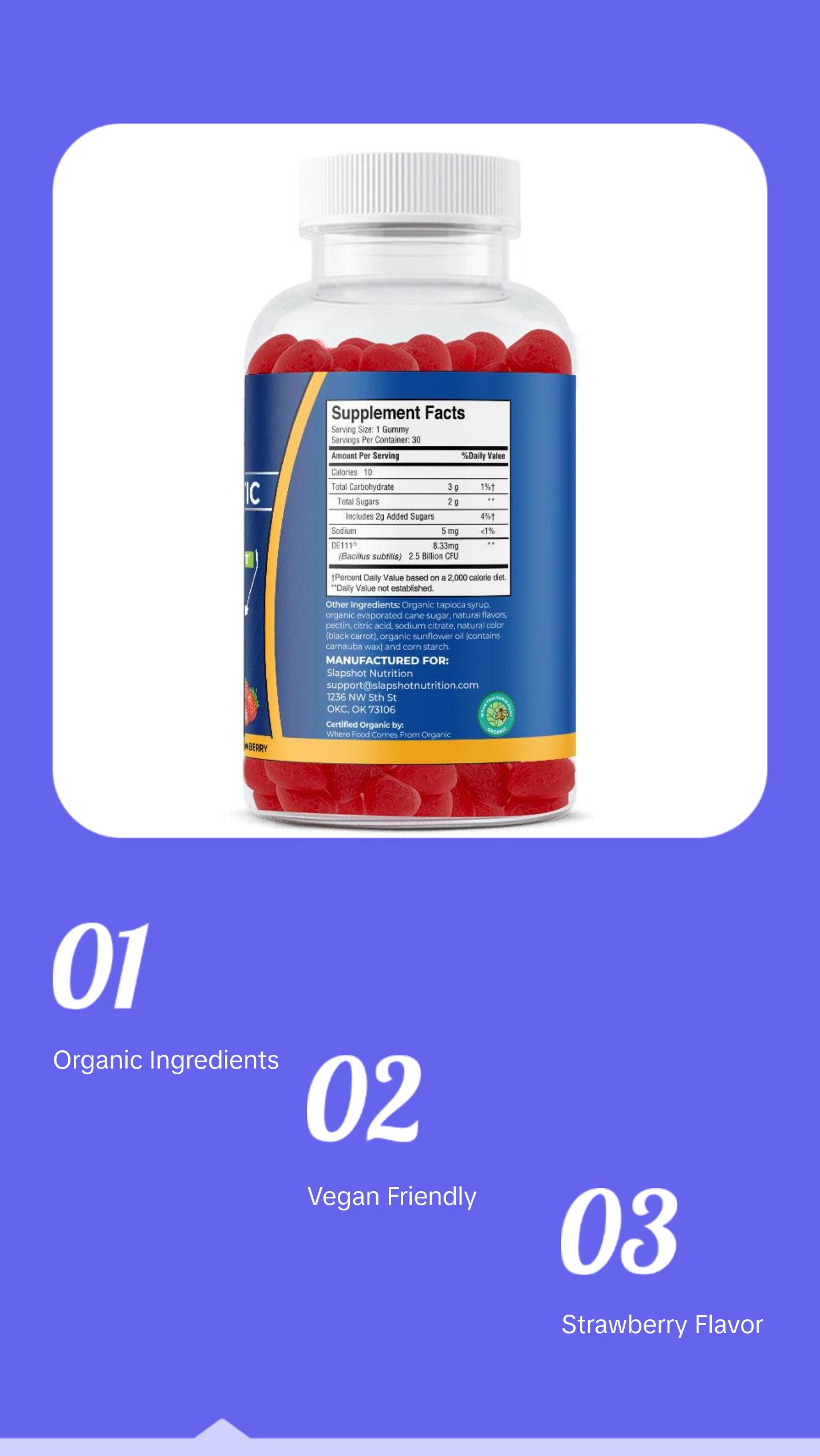 Organic Kids Probiotic Gummies - 30 Day Supply