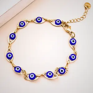 Mazuer Vintage Tennis Bracelet – Elegant Stainless Steel Navy Eyeball Bracelet for Daily Wear