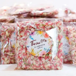 Biodegradable Confetti 50 Pack with Natural Wedding Decor Featuring Jasmine & Pink Dried Flower Petals for Send Off Ideas and Party Gifts Packet