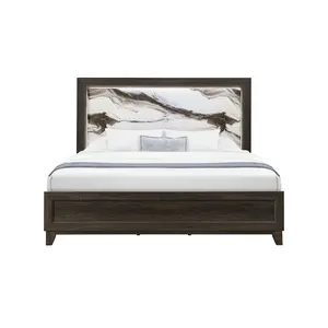 Harmony Brown King Bed With Led