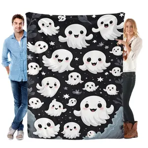 TikTok Viral Halloween Ghost Throw Blanket, Super Soft Fluffy Couch Bed Plush Blanket for Cozy Autumn & Winter, Unisex Gifts for Christmas, Thanksgiving, Independence Day, Birthday Present for Friend, Mom, Adults