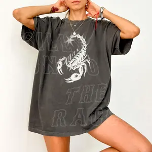 Scorpion Shirt Y2K Grunge Aesthetic Faded Streetwear T-Shirt For Men Women