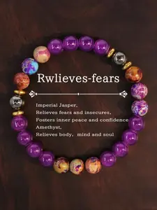 Empire Energy Bracelet, Agate Fear Elimination, Malachite Confidence Stability, Amethyst Body Mind Balance, Unisex Wealth Crystal Jewelry, High Quality Bracelet