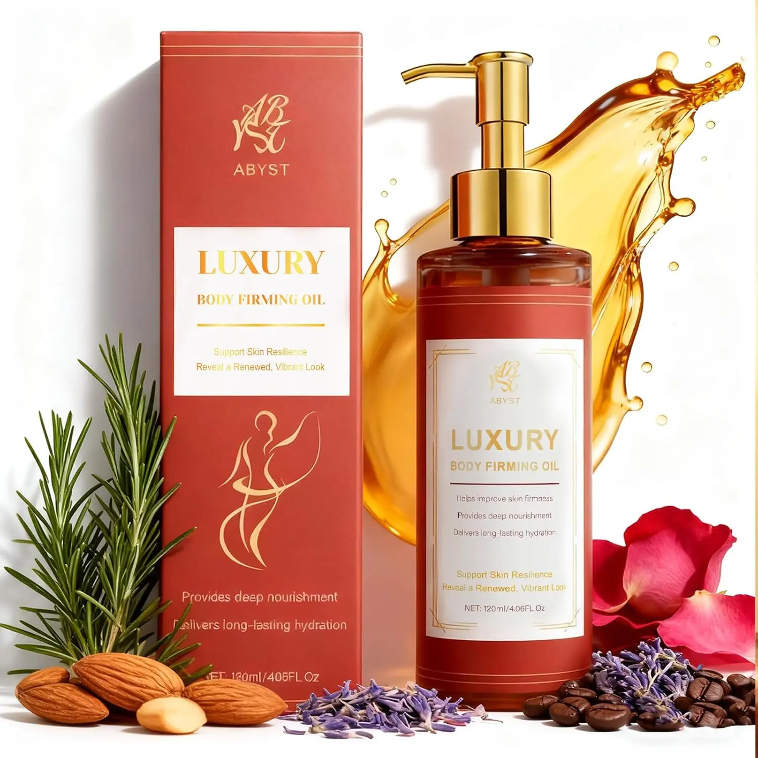 ABYST Luxury Body Oil – Supports Skin Firmness & Hydration, Nourishing Body Care for Smooth, Healthy-Looking Skin 120ml