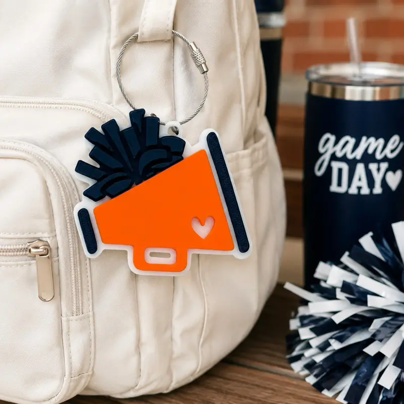 Cheer Megaphone Keychain | Cheerleader Backpack Charm | Cheer Bag Accessory | Cheer Team Gifts | Cheerleading Key Ring