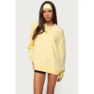 Rilynn Striped Polo Sweater Rilynn Striped Polo Sweater