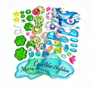 3PCS 3D Layered Relief Stickers, Cute Cartoon DIY Stackable Decorative Stickers, Aesthetic Desktop Figurine Ornaments, Cute Animal Craft Decals for Home Room Decor