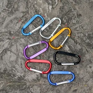 D-Type Spring Climbing Buckle, Aluminum Alloy Horseshoe Shape, Outdoor Rock Climbing Safety Hook, 10pcs Set