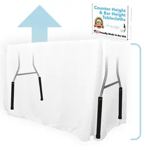 Custom Made Longer Length Tablecloths for Folding Tables Raised with Lift Your Table folding table risers
