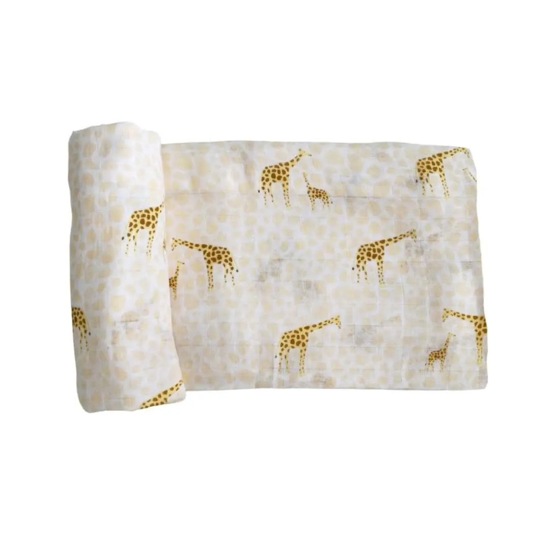 Dear Perli Bamboo Muslin Swaddle Blanket Into the Wild 70% Bamboo 30% Cotton Hypoallergenic Antibacterial 47in x 47in Versatile for Nursing Stroller Burp Cloth Car Seat Picnic