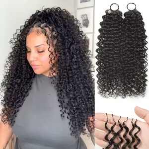Kinky Curly Crochet Human Hair Pre Looped Human Hair Crochet Knotless Feathered Human Hair Extensions For Women