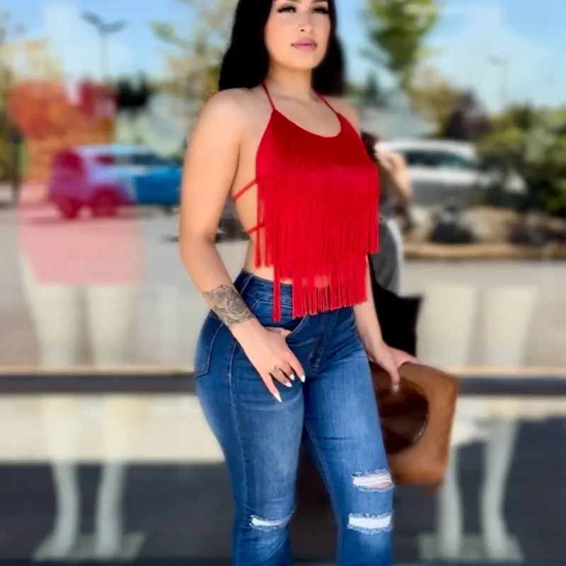 Fringe self tie top