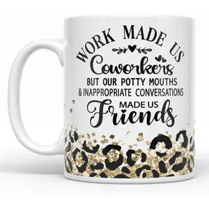 YouNique Designs Bestie Coffee Mug for Women 11 Ounces Farewell Gift for Coworker Going Away Cup for Work Friendship