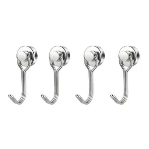Rotating Magnetic Hook Set, Strong Neodymium Magnets, Load Capacity 18kg, Ideal for Cruise Cabin Kitchen Fridge Wall Mount No Drilling Needed, Wall Mounted Storage, Storage Hooks