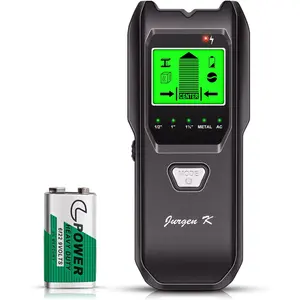 Stud Wall Scanner, 5 in 1 Multifunction Stud Locator with Sensor, HD LCD Display and Audio Alarm for The Center & Edge of, Studs, AC Wire, and Pipe Detection (Dull Black)