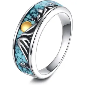 Turquoise Rings S925 Sterling Silver Turquoise Ring Jewelry Gift For Women Men