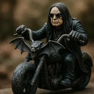 Dark Prince Riding Motorcycle Halloween Resin Figurine, Gothic Decorative Ornament, Home Decoration, Perfect Gift for Halloween Fans