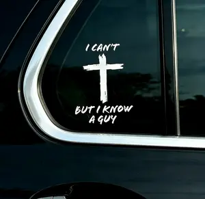 Christian Car Decal Sticker, Christian Jesus Cross Car Vinyl Decal Bumper Sticker for Car, Wall, Window, Vehicle, Weather Resistant, Viral Vehicle Exterior Decoration for Bumper, Laptop, Toolbox, Tumbler – Inspirational Faith