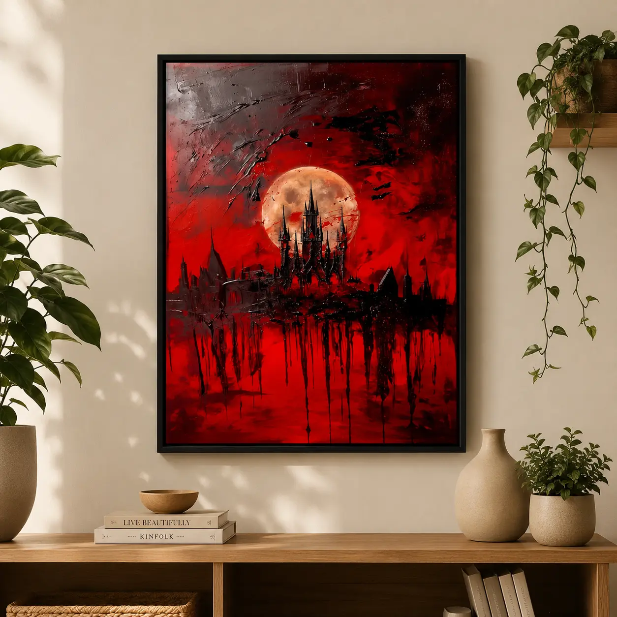 [UNFRAMED POSTER] Dracula's Castle Oil Painting Print Poster, Gothic Home Decor