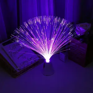 Fiber Optic Desk Lamp, 7 Color Changing Fiber Optic Lamp, LED Multicolor Changing Fiber Light For Table Lamp Desk Bedroom Decor
