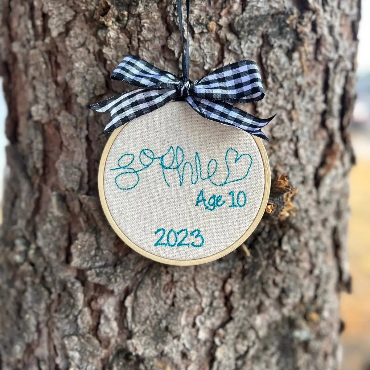Preserved Handwriting Embroidered Christmas Ornament