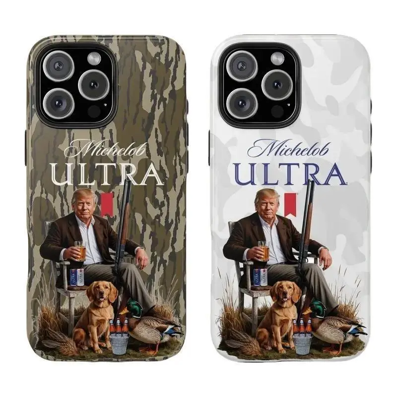 Michelob ULTRA Hunter Donald Trump Camouflage Phone Cases, Michelob ULTRA Suitable for iPhone 17-11 Pro Max/Plus and  Samsung Galaxy S23-25
