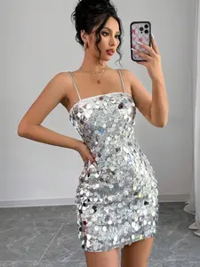 Women's Glitter Sequins Strapless Tube Dress, Summer Clothes Women, Sleeveless Strapless Short Dress for Party Club Dating Wear, Ladies Summer Clothes, Womenswear