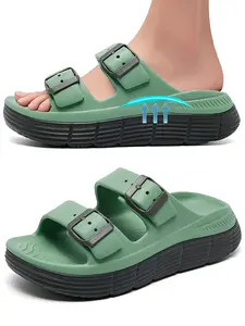 Lxso Womens Recovery Sandals With Comfortable Plantar Fasciitis Arch Support, Orthotic Adjustable Thick Cushion Sport Slides Reduces Stress on Feet, Joints & Back Post-Exercise Footbed Walking Shoes Kitchen Tsinelas Flipflop Classic Slipper Girl Footwear