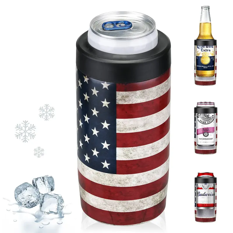 [Auction bidding][MAXSO] Stainless Steel Thermal Silicone Can Cooler - Fully Insulated Travel Tumbler, Fits Slim Cans, Bottles & Coffee Cups - Double Wall Drinkware
