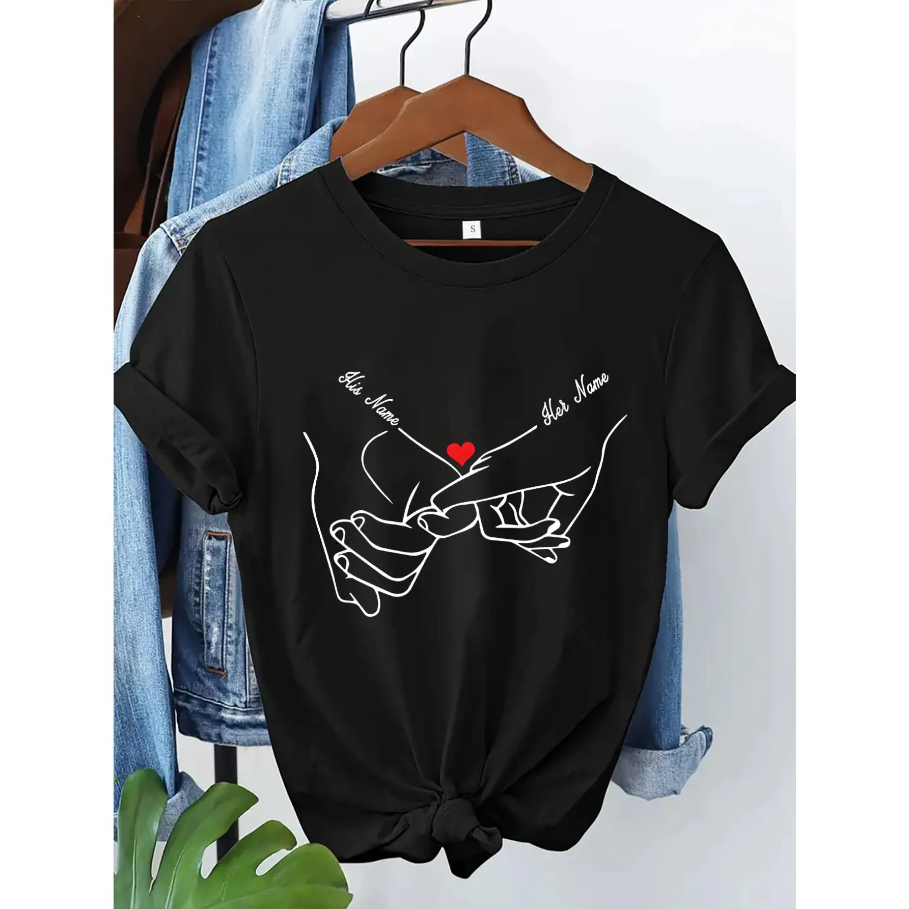 Custom Text T-Shirt, Personalized Text T-Shirt, Business Logo T-Shirt, S Team Logo Apparel, Couple Gift, Customize Your Text T-Shirt
