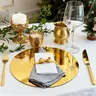 10 piece set, 30cm golden circular acrylic mirror table mat, wedding table decoration, party candle arrangement, party decoration, fashionable home decoration, modern table art, acrylic material, Placemat