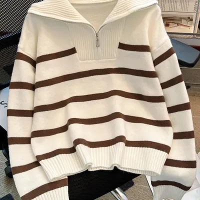 Hollister Striped Babydoll Sweater TikTok Shop - Main Image