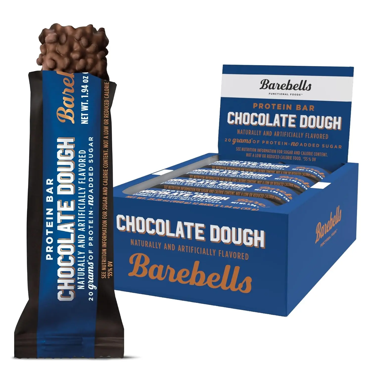 Barebells Protein Bar - Chocolate Dough - 20g Protein (12 Bars)