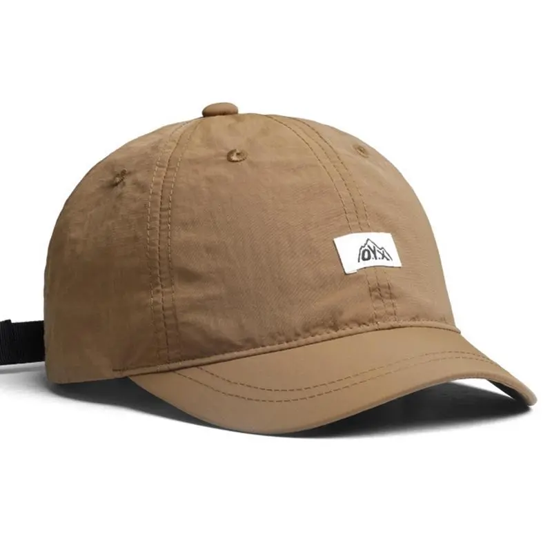 Unisex Vintage Mountain Patch Short Brim Baseball Cap - Adults Universal Adult Men's Hats, American Retro Rugged Quick-Dry UV Protection All-Season Sports & Outdoor Hats, Adjustable Strap