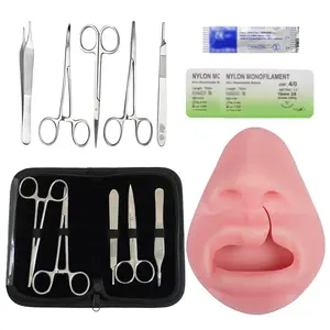 [10PCS-Suturing Training Model] - Student training suture pads, silicone material, training tools + simulated unilateral cleft lip suturing training model. Suitable for simulated wound suturing practice. For educational purposes only.