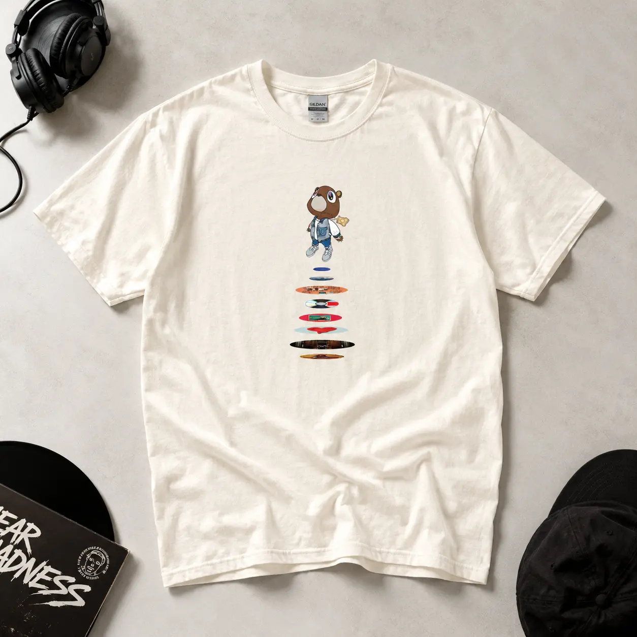 Retro Graduation Bear Graphic Tee, Vintage College Mascot T-Shirt