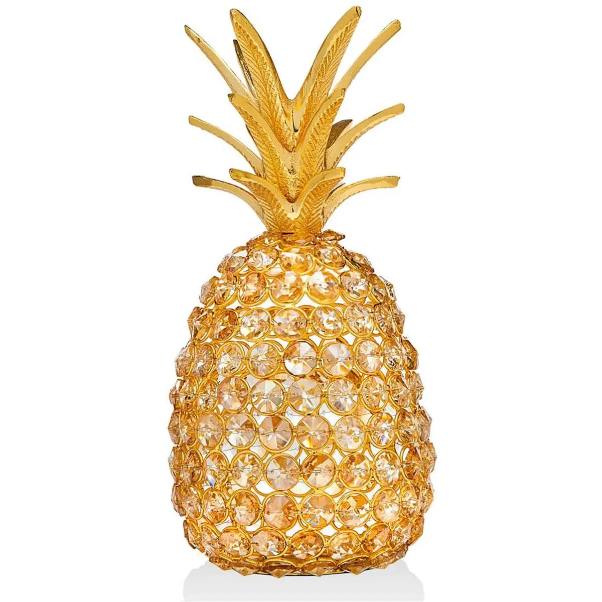 212 MAIN Crystal-Finish Pineapple Shape Fruit Ornament - Glam Home Supply, Festive Party Decor, Christmas Table Prop, Valentines Day/Housewarming Gift (2.25lbs)