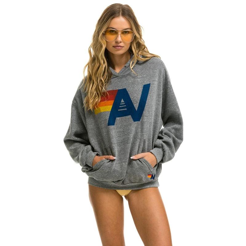 LOGO PULLOVER RELAXED HOODIE - HEATHER GREY