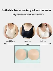 4Pcs Breathable Sponge Bra Pads, Multi-Size Optional, Kneadable No Deformation, Push-Up, For Sports Bras/Backless Bras/Everyday Bras, Ultra-Thin Soft