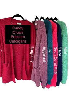 Candy Crush Popcorn Cardigan with Pockets