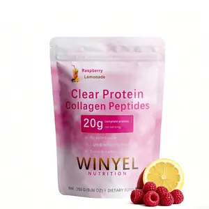 Raspberry Lemonade Clear Protein & Collagen Peptide Powder, 20g Protein, No Added Sugar, Grass-Fed Whey Isolate, 250g