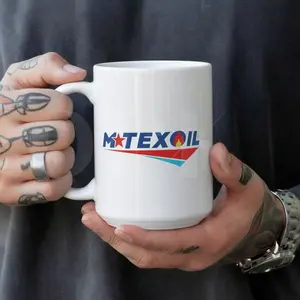 11oz Washable Ceramic MTEX Oil Coffee Mug with Handle - Unique Design Cup for Landman MTEX OIL Company Fans, Ideal for Coffee Drink Lovers