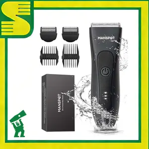 Manspot Premium Electric Body Hair Trimmer for Men - Waterproof Wet & Dry Groomer, Rechargeable Cordless Clippers for Chest Back Arms - Gym Ready Travel Friendly Green Trimmer with Comfort Design-dealsforyoudays,summerwins#SummerWins #DealsForYouDays