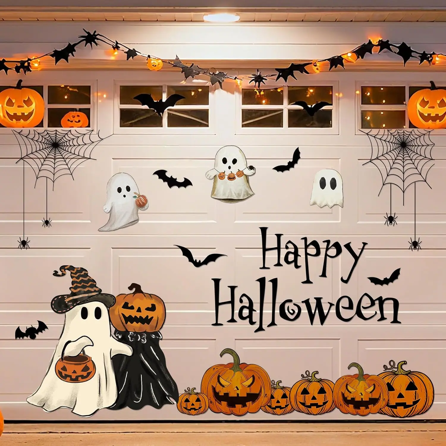23Pcs Halloween Garage Decoration Magnet Stickers Ghost Pumpkin Bat Refrigerator Decals for Home Party Garage Door Car