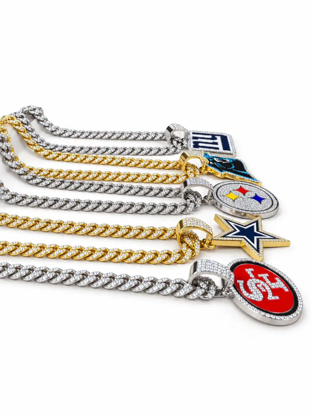 Rep Your City! 32 Styles Iced Out Oval Letter Pendant Necklace - Heavyweight Miami Cuban Chain Hip Hop Jewelry for Men Women (Gold/Silver)