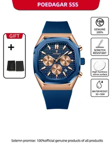 Men's Business Fashion Oval Dial Analog Quartz Watch, Fashion Watch with Silicone Strap for Party, Daily Decor, Trendy All-match & Exquisite Watch, Modern Fashionable Wristwatch for Birthday Gift with Box, Business Casual Watch, Business Fashion Watches
